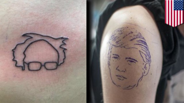 Tattoo parlors offering voters free ink for Trump and Sanders designs