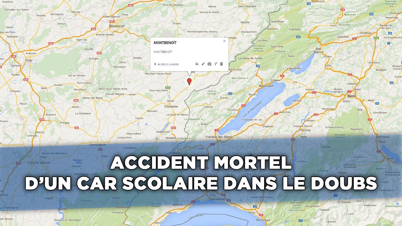 Accident mortel d'un car scolaire dans le doubs
