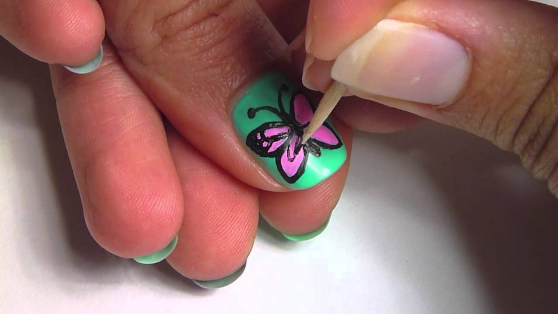 Butterfly nail art - Butterfly Nail Art - Easy Butterfly Nail Art Design  Tutorial - video Dailymotion