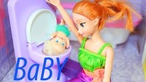 Frozen Kids as Babies Toby Disney Princess Play-Doh Baby Toby Kristoff Barbie Parody