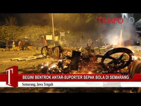 Begini Bentrokan Antar Suporter Sepak Bola di Semarang