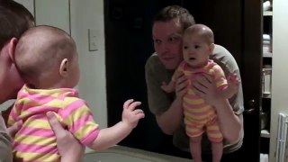 Baby Sees Mirror for First Time 2016