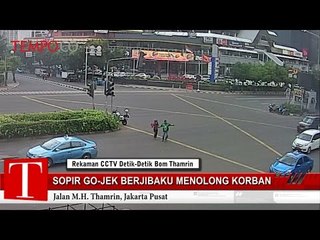 Rekaman CCTV: Sopir Gojek Berjibaku Menolong Korban