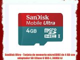 SanDisk Ultra - Tarjeta de memoria microSDHC de 4 GB con adaptador SD (Clase 6 UHS-I 30MB/s)