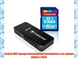 Tarjeta de memoria Flash Wi-Fi de 16 GB de Transcend (SDHC Clase 10   adaptador USB para tarjetas
