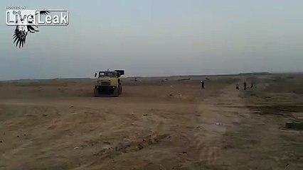 Iraqi special farces fire a very short range Grad