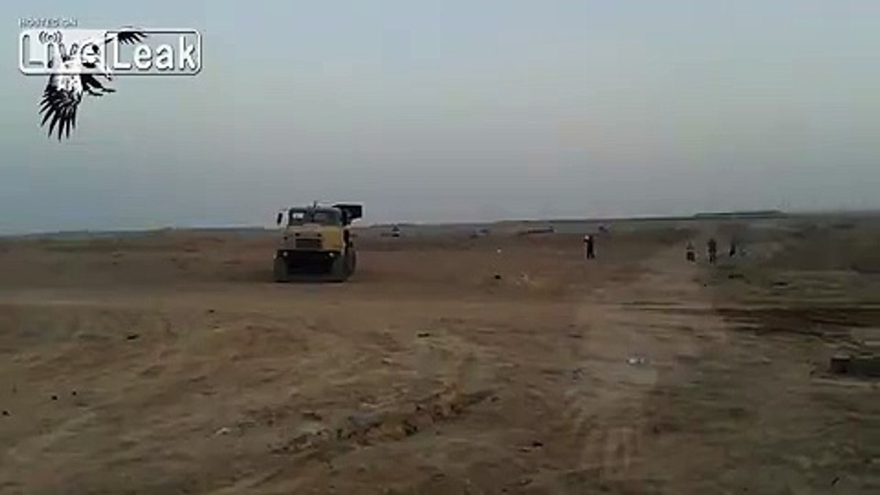 Iraqi special farces fire a very short range Grad