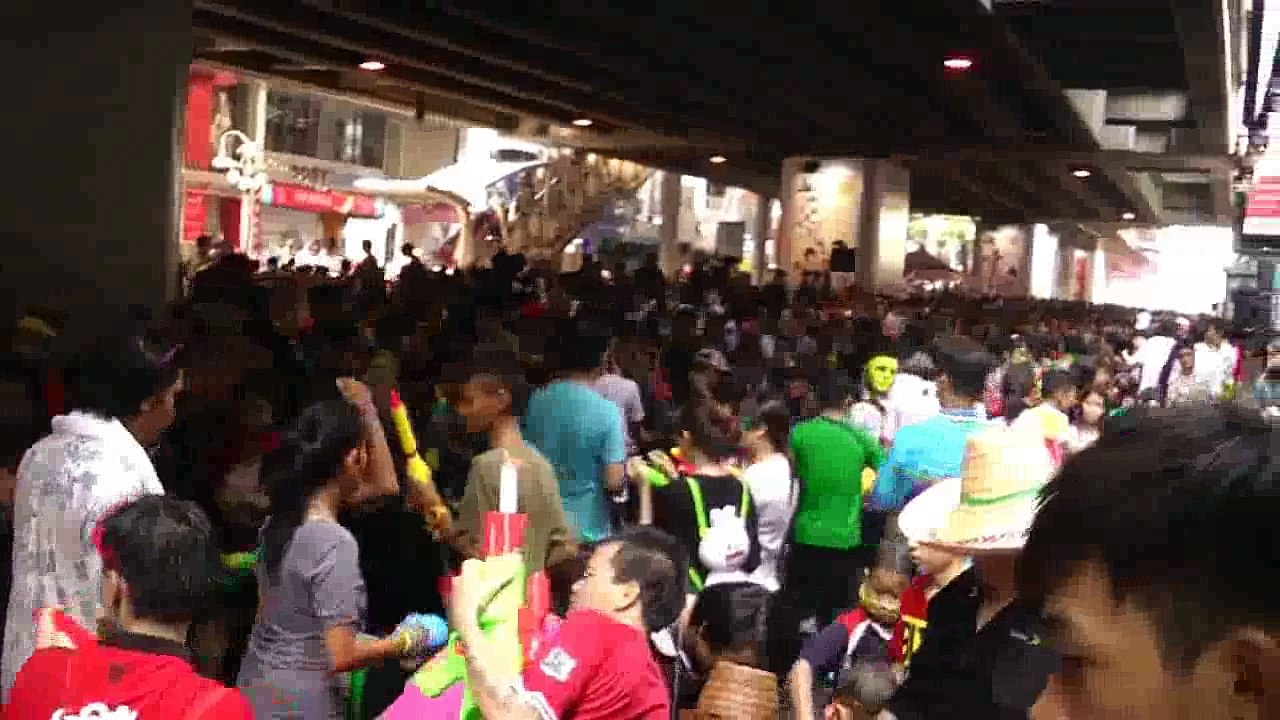 Sangkran 2015 walk street at bangkok thailand