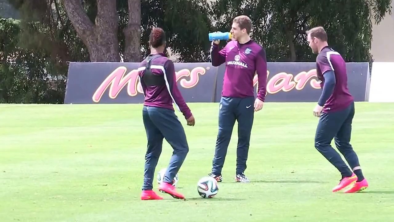 Rooney and Sterling Freestyle Training with Brazuca Ball 2014