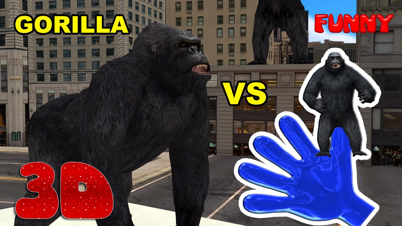 Funny Gorilla Finger Family Nursery Rhymes for Children in 3D - Nursery Kids