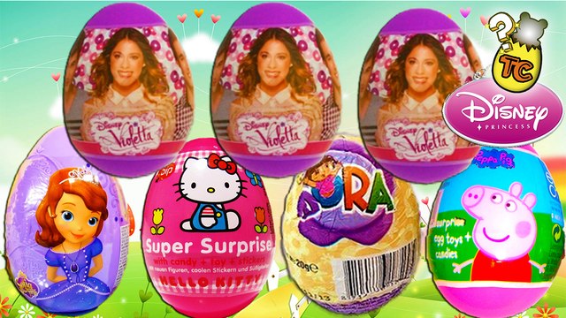 7 Surprise Eggs: PEPPA PIG, DORA THE EXPLORER, VIOLETTA, SOFIA THE FIRST, HELLO KITTY | Toy Collector