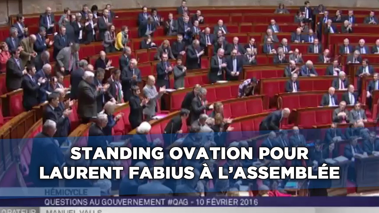Standing ovation pour Laurent Fabius à l'Assemblée Nationale