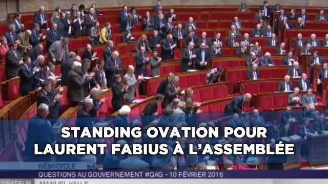 Standing ovation pour Laurent Fabius à l'Assemblée Nationale