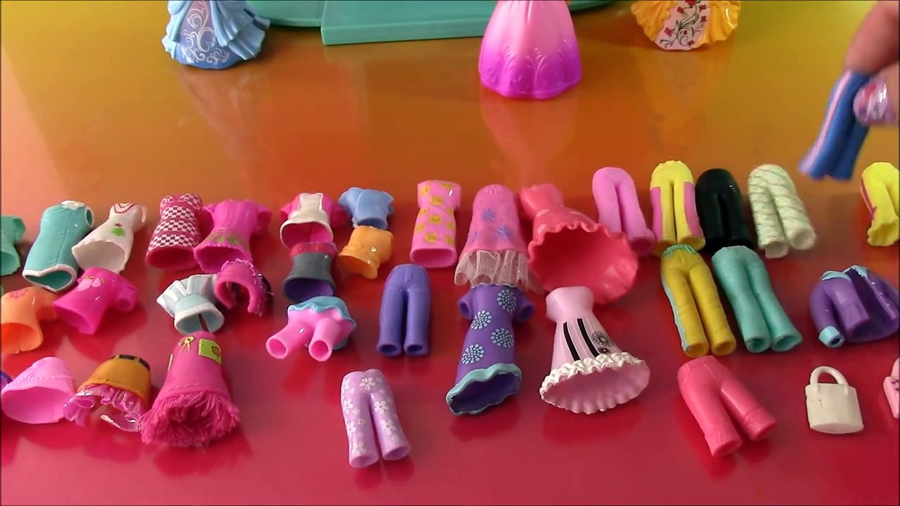 Disney Princess Magic Clip Dolls Ariel Cinderella Rapunzel Belle Dress Up Polly Pocket Dolls Clothe