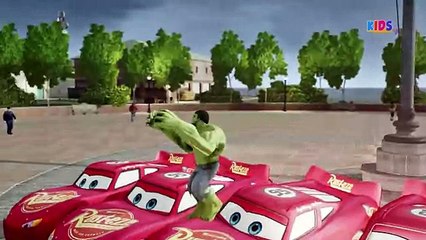 Hulk Dance With Disney Cars Lightning McQueen - Hulk Alphabet Songs For Children
