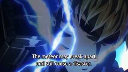 One Punch Man 7 Genos tries to destroy the meteor