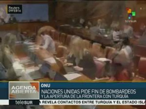 ONU pide a Siria suspenda bombardeos en Alepo y abra frontera