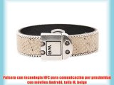 Pulsera con tecnología NFC para comunicación por proximidad con móviles Android talla M beige