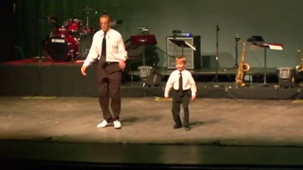 Tap dance showdown between toddler and seasoned pro