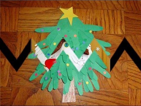 Детские аппликации на новый год - Children's applications for the new year