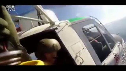 Headcam footage shows migrant rescue - BBC News (FULL HD)