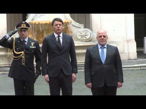 Roma - Renzi riceve Haider Al-Abadi. Arrivo (10.02.16)