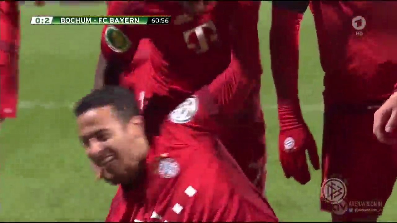 0-2 Thiago Alcântara - Bochum v. Bayern München 10.02.2016 HD