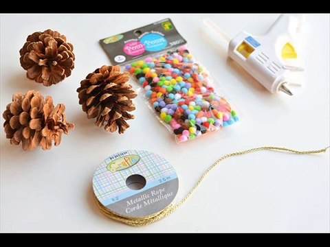 МК - украшение из шишки на елку Decoration of the cones on the Christmas tree