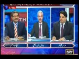 Sami Ibraheem and Arif Hameed Bhatti give tough time to Sabir Shakir when he tries to defend Shahbaz Shareef on Rangers issue in Punjab