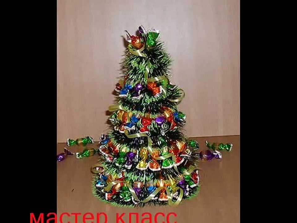 МК - елочка из конфет --- Christmas tree made of sweets