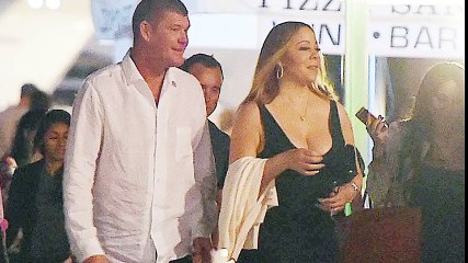 Mariah Carey Hot Cleavage On Display With James Packer