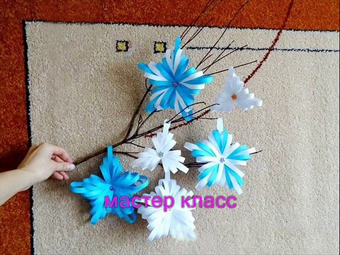 МК - объемные снежинки из полосок - Master Class - the volume of strips of snowflakes