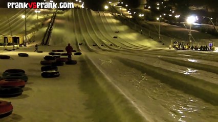Girlfriend Snow Tubing Pwnd Prank
