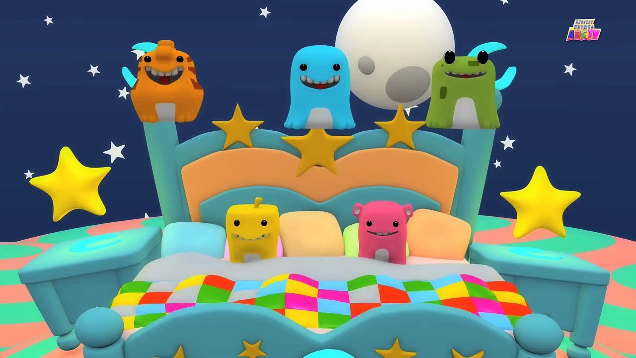 Five Little Monsters | Halloween Song | 3D Rhyme