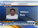 Softball coach arrested for having sex with player