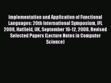 (PDF Download) Implementation and Application of Functional Languages: 20th International Symposium