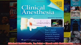 Download PDF  Clinical Anesthesia 7e Print  Ebook with Multimedia FULL FREE