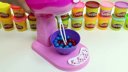 Learn Colors with Cool Baker Rainbow Dubble Bubble Gum Mixer Playset!