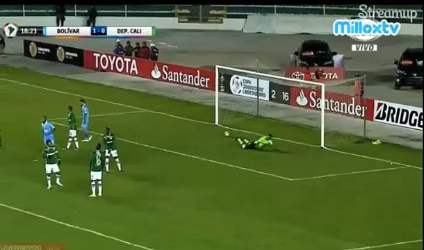 Golazo de Juan Carlos Arce - Doblete - Bolivar 2-0 Deportivo Cali - Copa Libertadores
