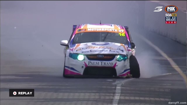 Fullwood Big Crash 2016 Dunlop V8 Supercars Adelaide Qualifying