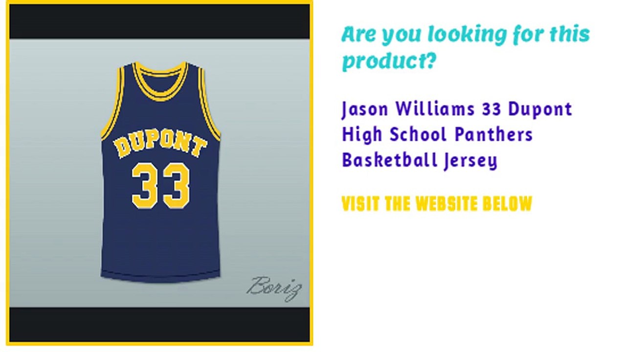 Jason Williams 33 Dupont High School Panthers Basketball Custom Jersey