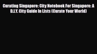 Download Curating Singapore: City Notebook For Singapore: A D.I.Y. City Guide In Lists (Curate