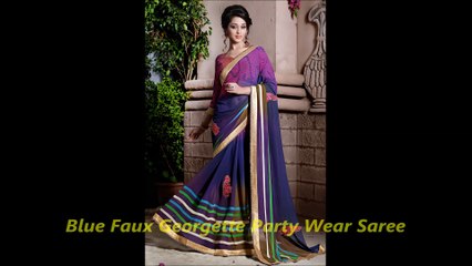 Blue Color Sarees by nikvik.com