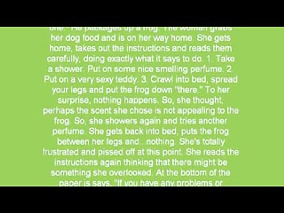 Snatch Eating Frogs Joke