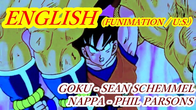 Goku uses the Kaioken for Nappa | DBZ Multilanguage