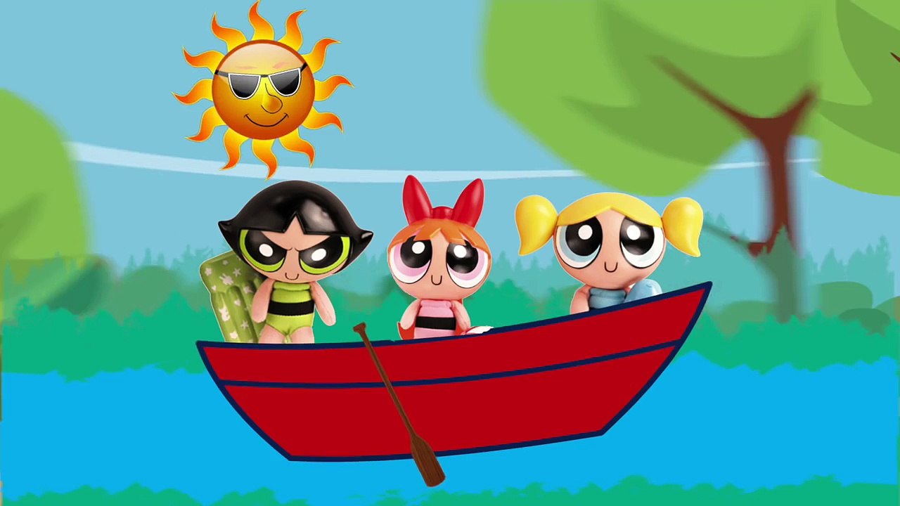 POWER PUFF GIRLS - Row Row Row Your Boat Song [Nursery Rhyme] Toy PARODY