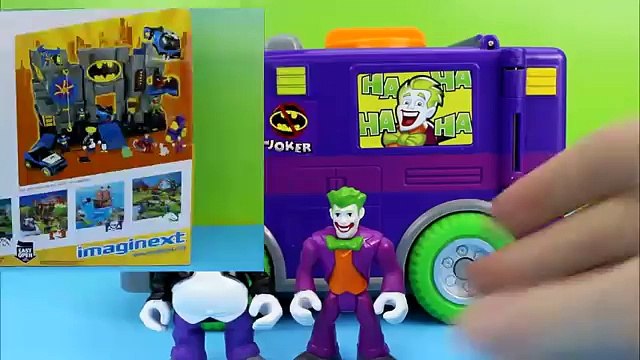 Imaginext Villain Van Fisher Price Joker & Penguin try take Batman & Robin Surprise Egg! Just4fun290