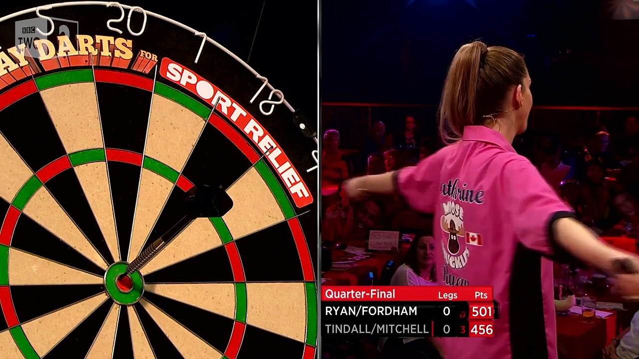 Katherine Ryan throws her first darts - Lets Play Darts for Sport Relief: Episode 1 - BBC Two