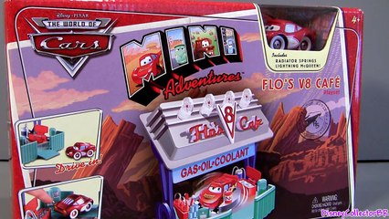 Disney CARS Flos V8 Cafe Playset Mini Adventures w/ Radiator Springs Cruising Lightning McQueen car