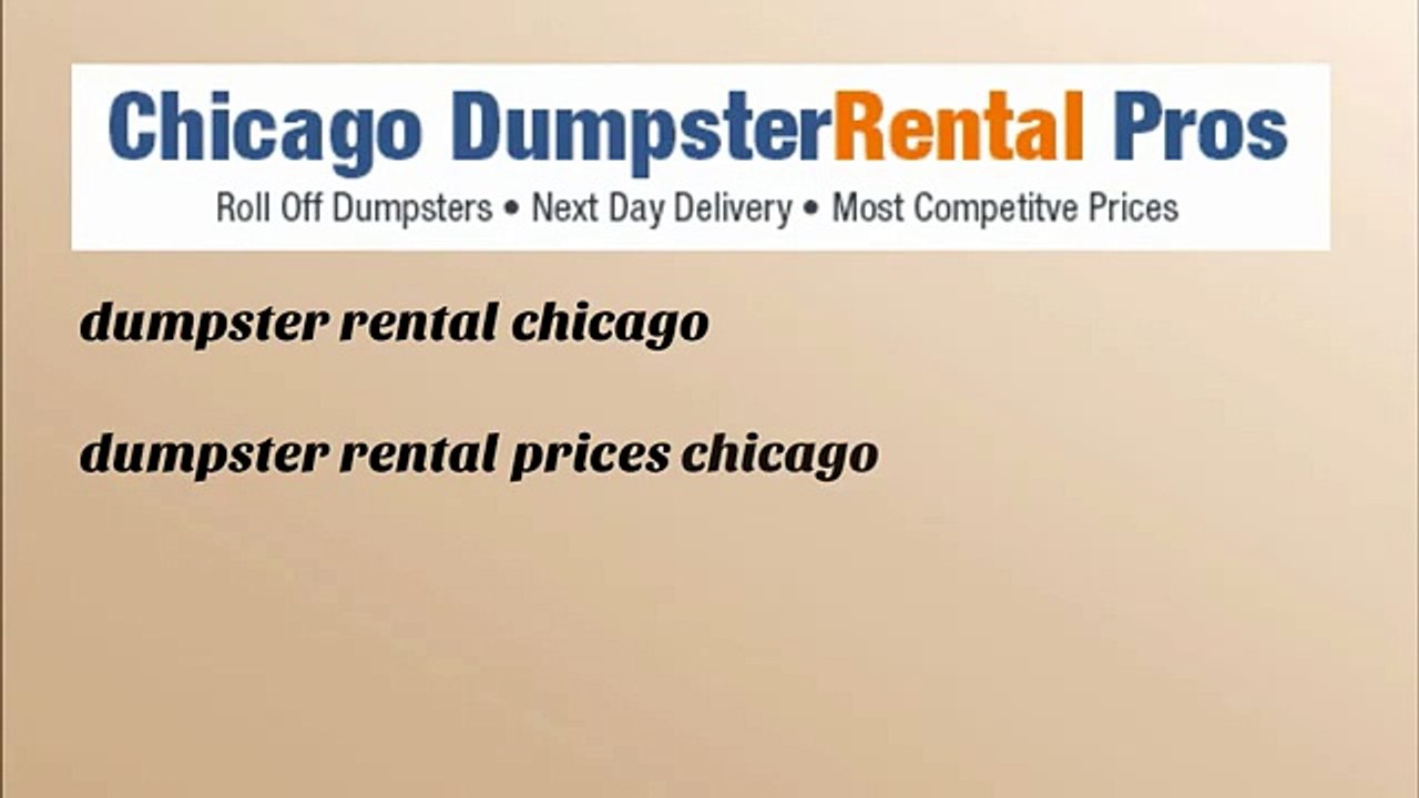 roll off dumpster rental chicago